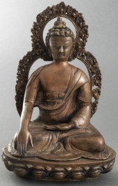 BRONZE SCULPTURE OF BUDDHA IN