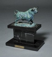BRONZE SCULPTURE OF BULL, "TOR