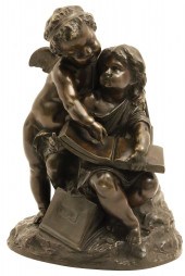 BRONZE SCULPTURE OF CUPID AND