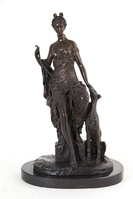 Bronze sculpture of Diana with