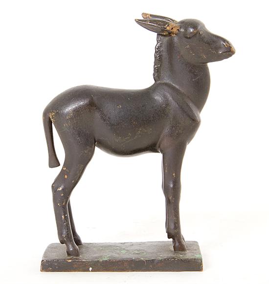 Bronze sculpture of donkey by