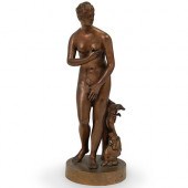 BRONZE SCULPTURE OF NUDE WOMAN