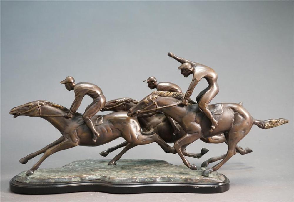BRONZE SCULPTURE OF RACING HORSES