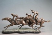 BRONZE SCULPTURE OF RACING HOR
