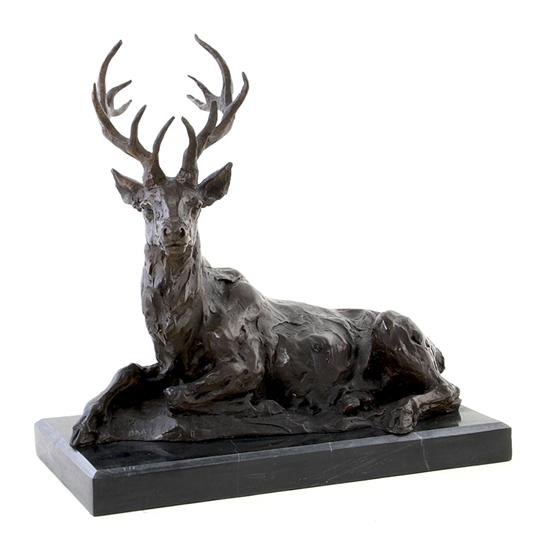 Bronze sculpture of stag (after
