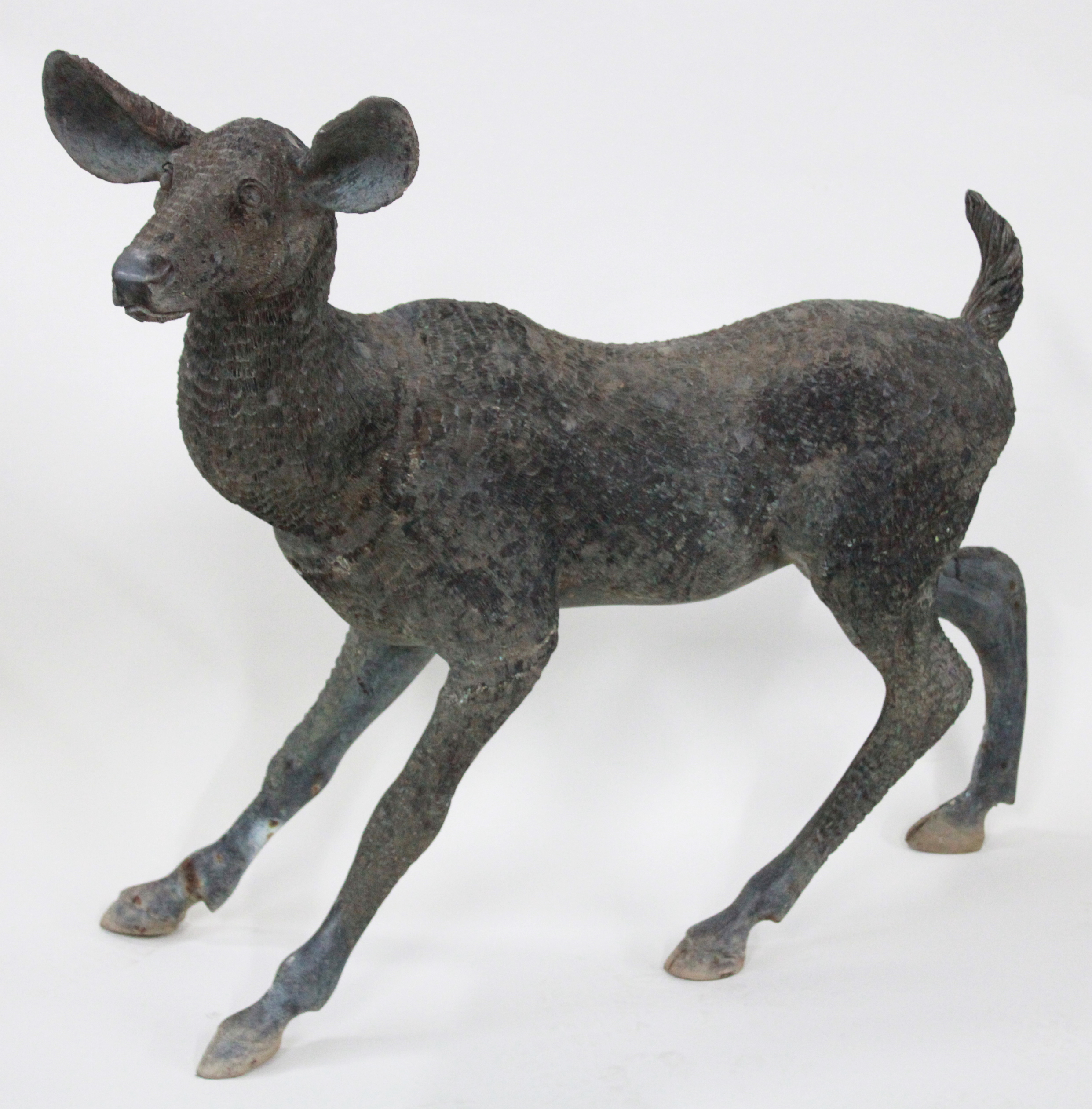 BRONZE SCULPTURE OF YOUNG DEER