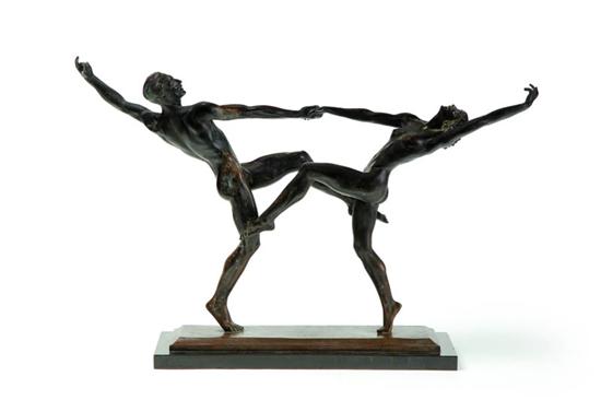 BRONZE SCULPTURE TITLED PAS DE DEUX