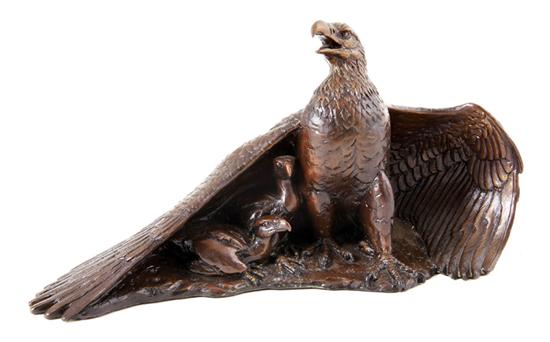Bronze sculputre of eagle family by