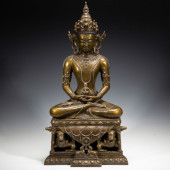 BRONZE SEATED STATUE OF AMITAY