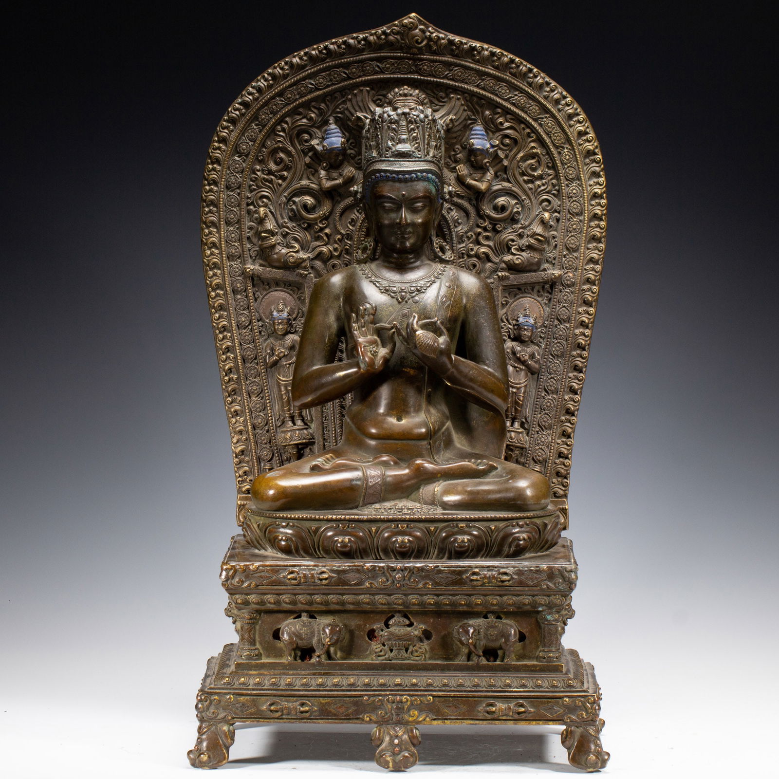 BRONZE SEATED STATUE OF VAIROCANA