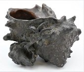 BRONZE SHELL VASE, IN THE SHAP
