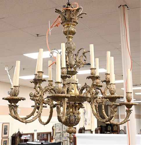 BRONZE SIXTEEN LIGHT CHANDELIER