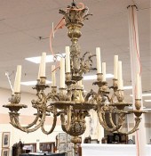 BRONZE SIXTEEN LIGHT CHANDELIE