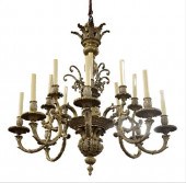 BRONZE SIXTEEN LIGHT CHANDELIE
