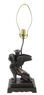 BRONZE SPHINX MOUNTED STATUE T