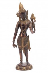 BRONZE STANDING WHITE TARA STA