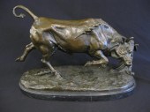 Bronze Statue of a Bull black