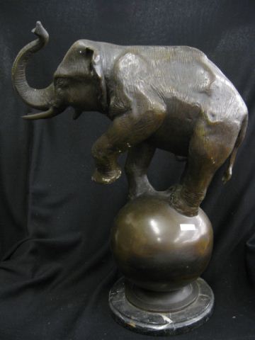 Bronze Statue of an Elephant on a