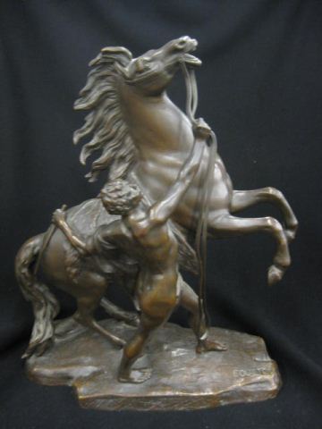Bronze Statue of Horse & Man