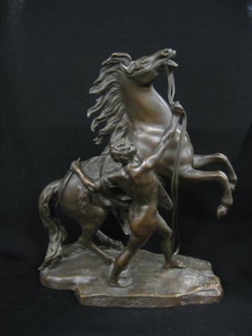Bronze Statue of Man with Rearing