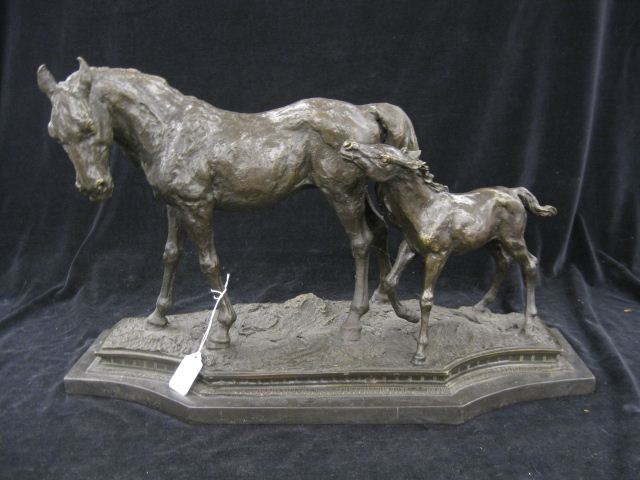 Bronze Statue of Mare & Colt fine