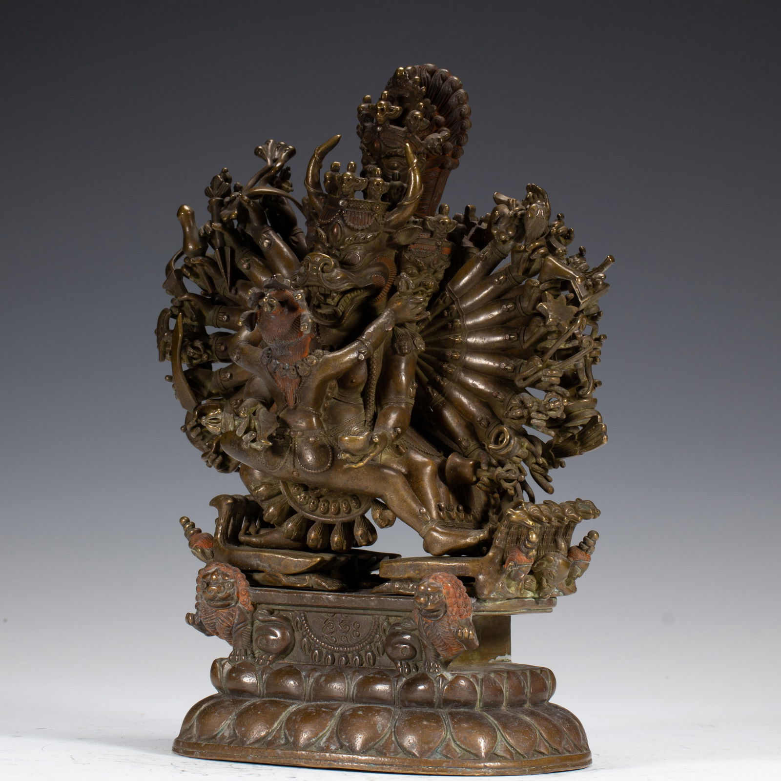 BRONZE STATUE OF YAMANTAKA IN