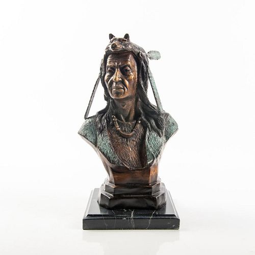 BRONZE STUDY OF INDIAN CHIEF BUST