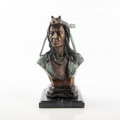 BRONZE STUDY OF INDIAN CHIEF B