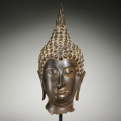 BRONZE SUKHOTHAI BUDDHA HEAD L