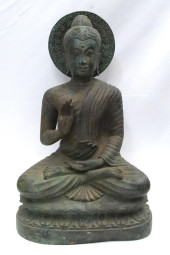 BRONZE SUKHOTHAI "GREEN" BUDDH