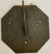 BRONZE SUNDIAL, DATED 1722, MA