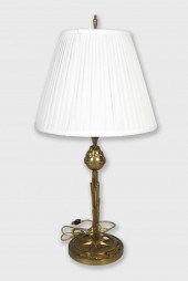 BRONZE TABLE LAMP WITH SHADEBR
