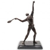 BRONZE TENNIS PLAYER SIGNEDDES