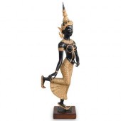 BRONZE THAI DANCER STATUEDESCR