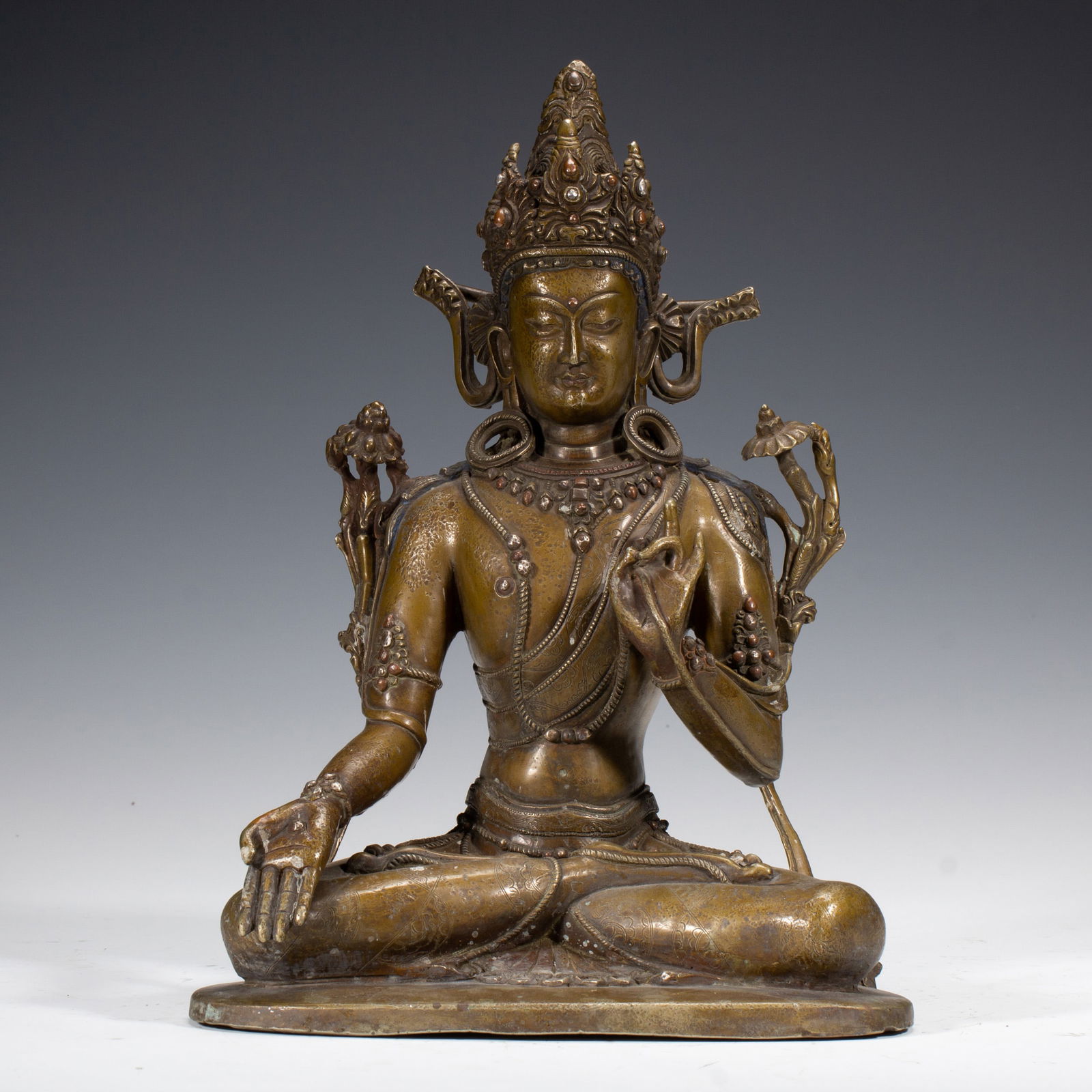 BRONZE TIBETAN BUDDHIST BODHISATTVA