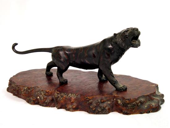 Bronze tiger  10 1/2'' h.  Oriental