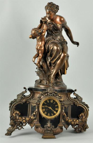 Bronze Time & Strike Clock. 