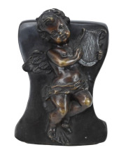 BRONZE TONE TABLE STATUE OF CU