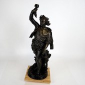 BRONZE TORCH BEARER SCULPTUREB