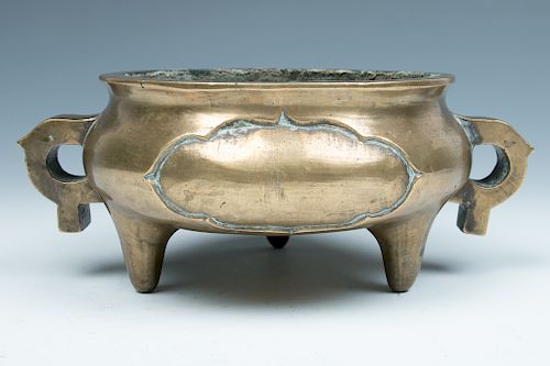 BRONZE TRIPOD CENSER XUANDE