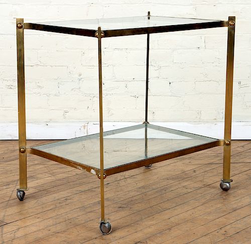 BRONZE TWO TIER SIDE TABLE ON