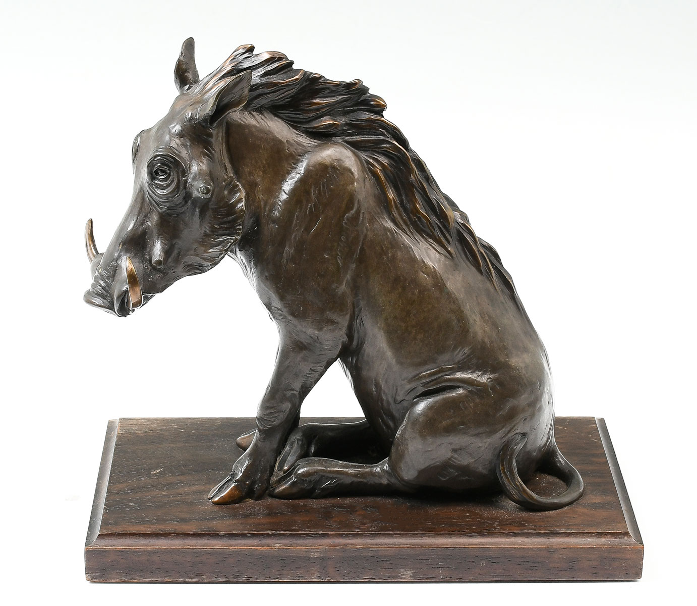 BRONZE WARTHOG SCULPTURE SIGNED