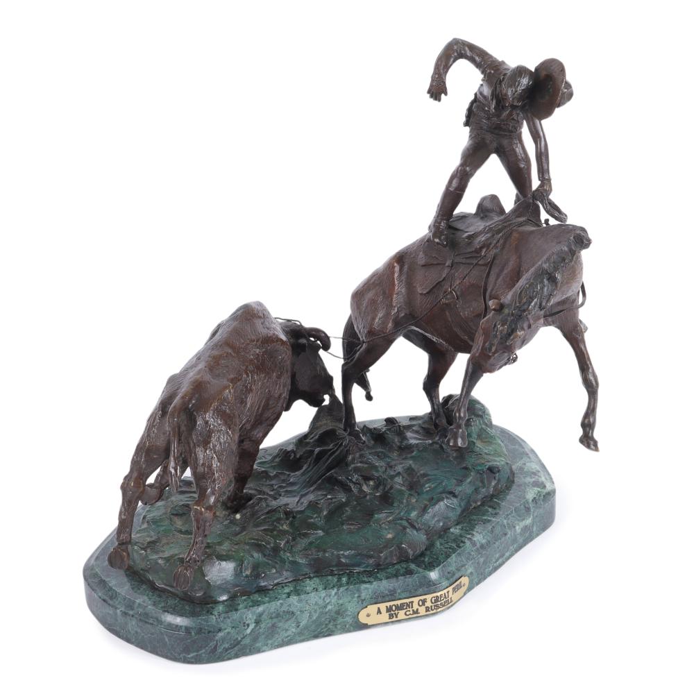 BRONZE WESTERN SCULPTURE AFTER C.M.