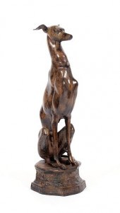 BRONZE WHIPPET STATUEBRONZE WH