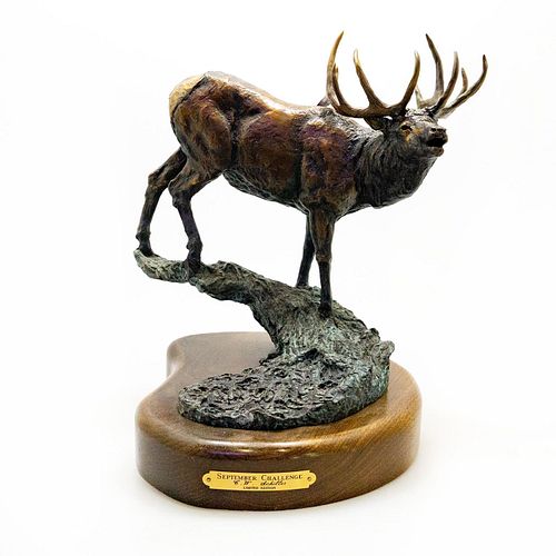 BRONZE WILDLIFE ELK SCULPTURE,