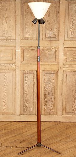 BRONZE WOOD FLOOR LAMP MANNER OF