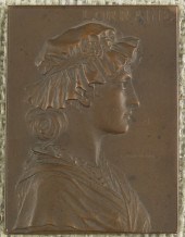 Bronze WWI commemorative plaqu