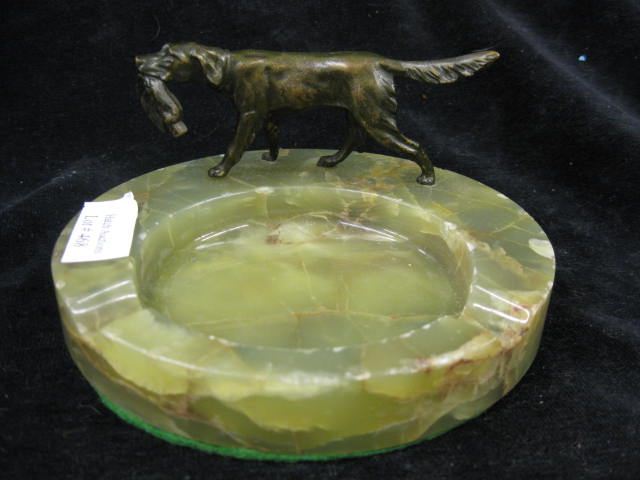 Bronzed Dog on Onyx Base
