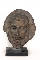 BRONZED PLASTER MASK OF PAUL G