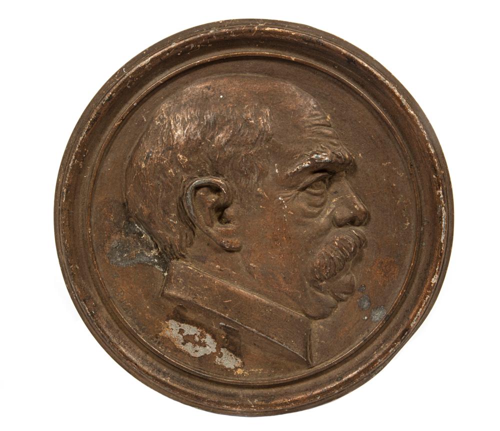 BRONZED PORTRAIT PLAQUE OF OTTO VON